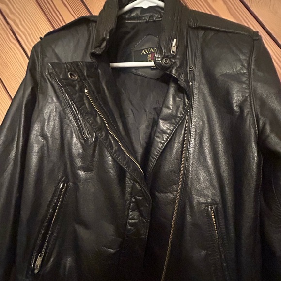 Avant Garage Black Leather Jacket Vintage Size 9/10 - Picture 2 of 4